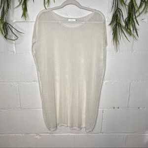 Revolve Millau Crochet Mesh Sheer Top Swim Cover Up White Oversized Small